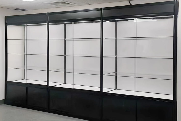 showcase-display-black-material